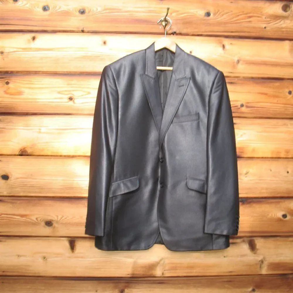 Dior Mens Two-Button Wool Blend Sateen Blazer Jacket Blue